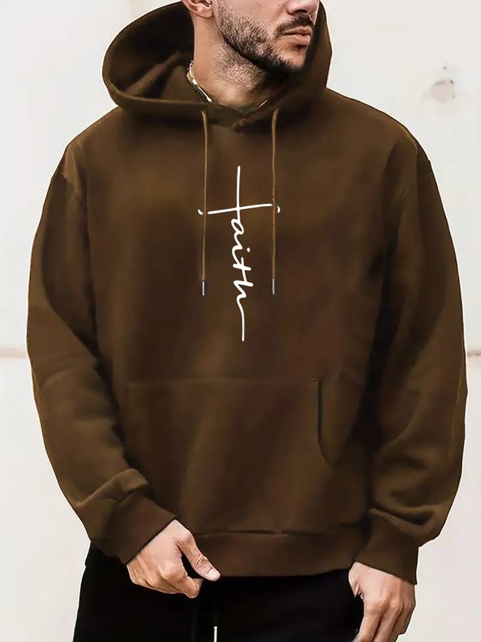 Casual hoodie met letters voor mannen