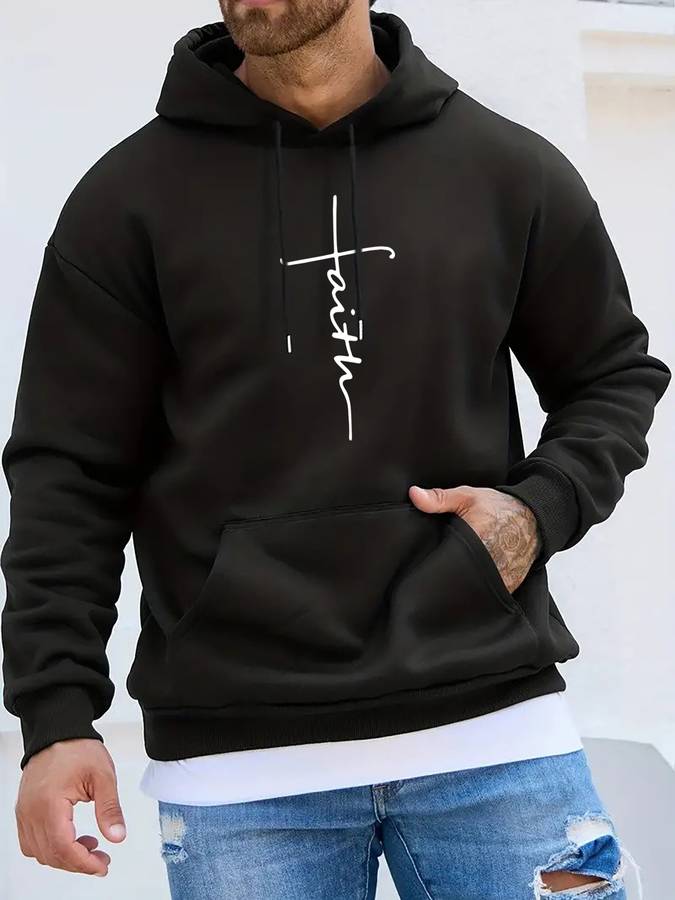 Casual hoodie met letters voor mannen