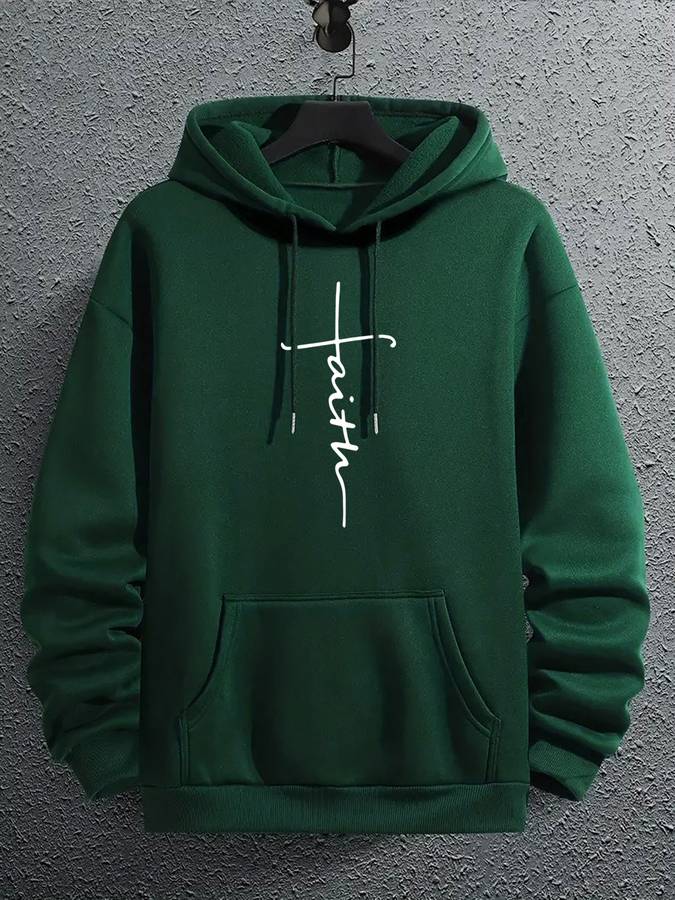 Casual hoodie met letters voor mannen