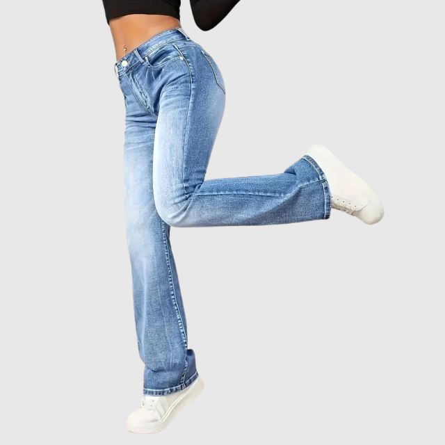 Uitlopende jeans met hoge taille voor dames