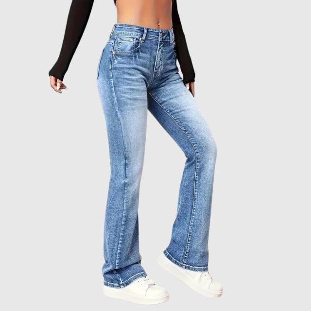 Uitlopende jeans met hoge taille voor dames