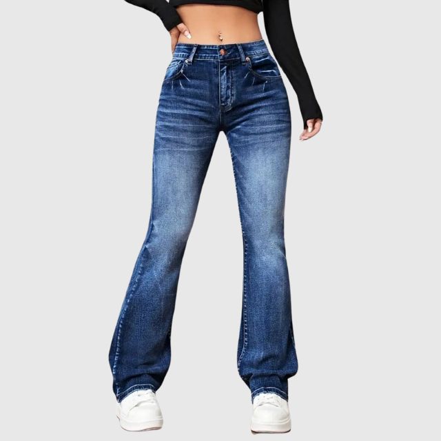 Uitlopende jeans met hoge taille voor dames