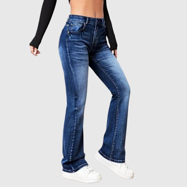 Uitlopende jeans met hoge taille voor dames