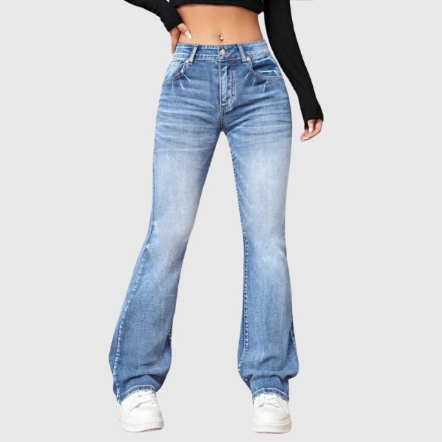 Uitlopende jeans met hoge taille voor dames