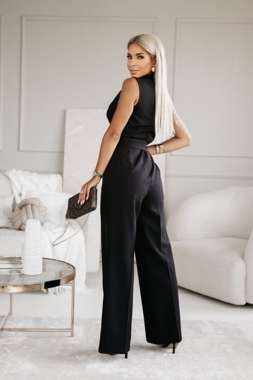 Elegante mouwloze jumpsuit met riem voor vrouwen