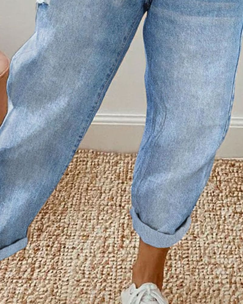 Losse jeans met zakken voor vrouwen