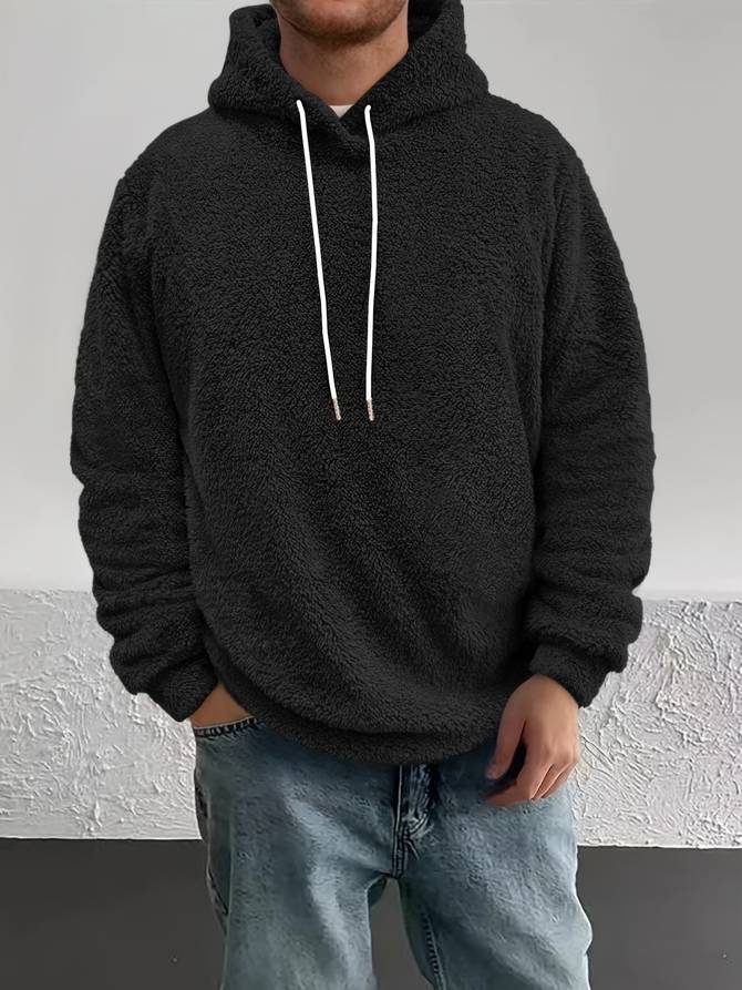 Nonchalante fluffy hoodie voor mannen