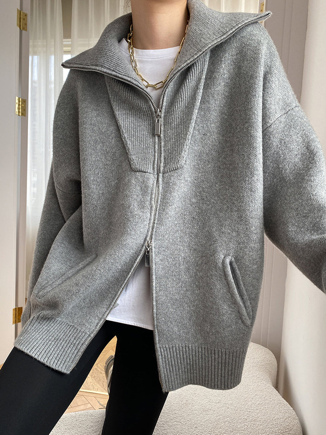 Oversized open kraag cardigan voor vrouwen