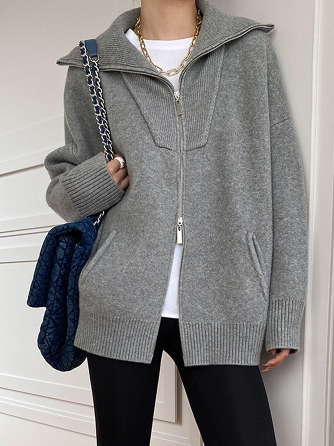 Oversized open kraag cardigan voor vrouwen