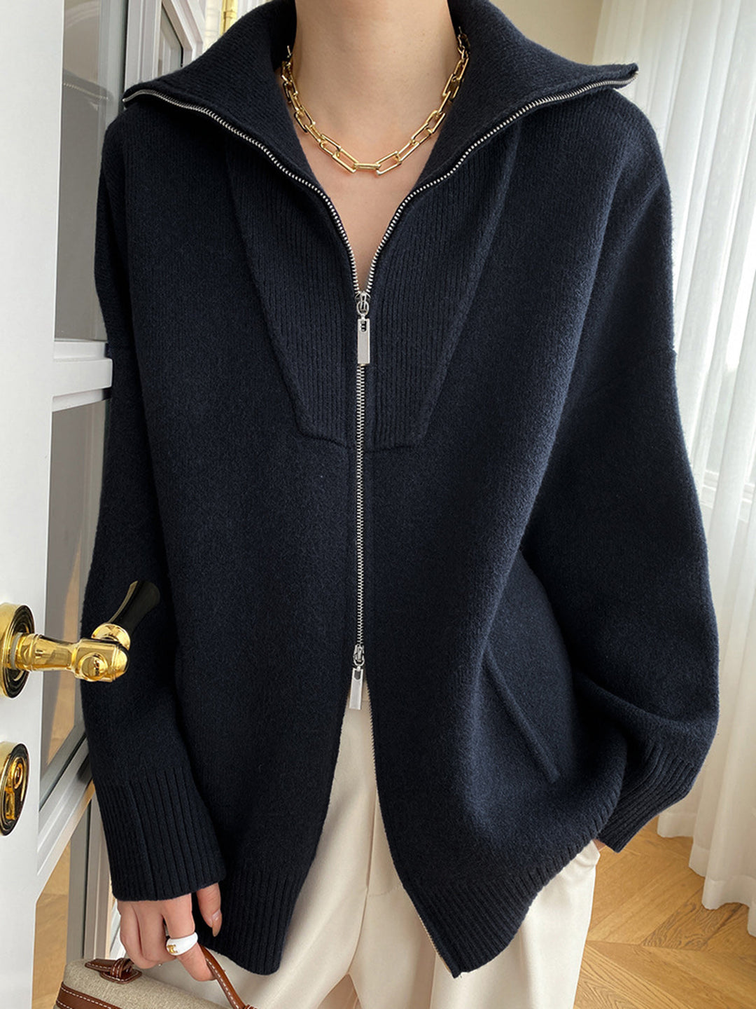 Oversized open kraag cardigan voor vrouwen