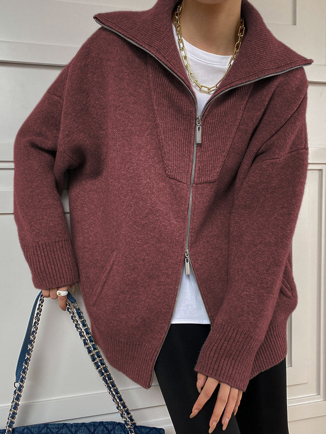 Oversized open kraag cardigan voor vrouwen