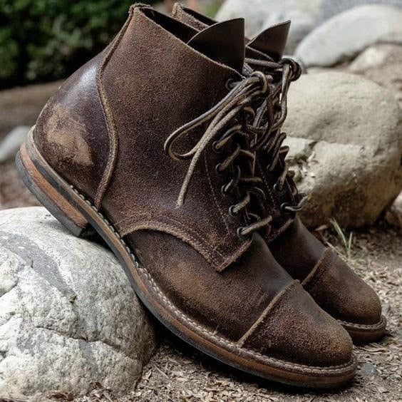 Stoere heren winter boots met vetersluiting