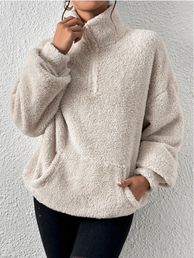 Dames sweatshirt met opstaande kraag