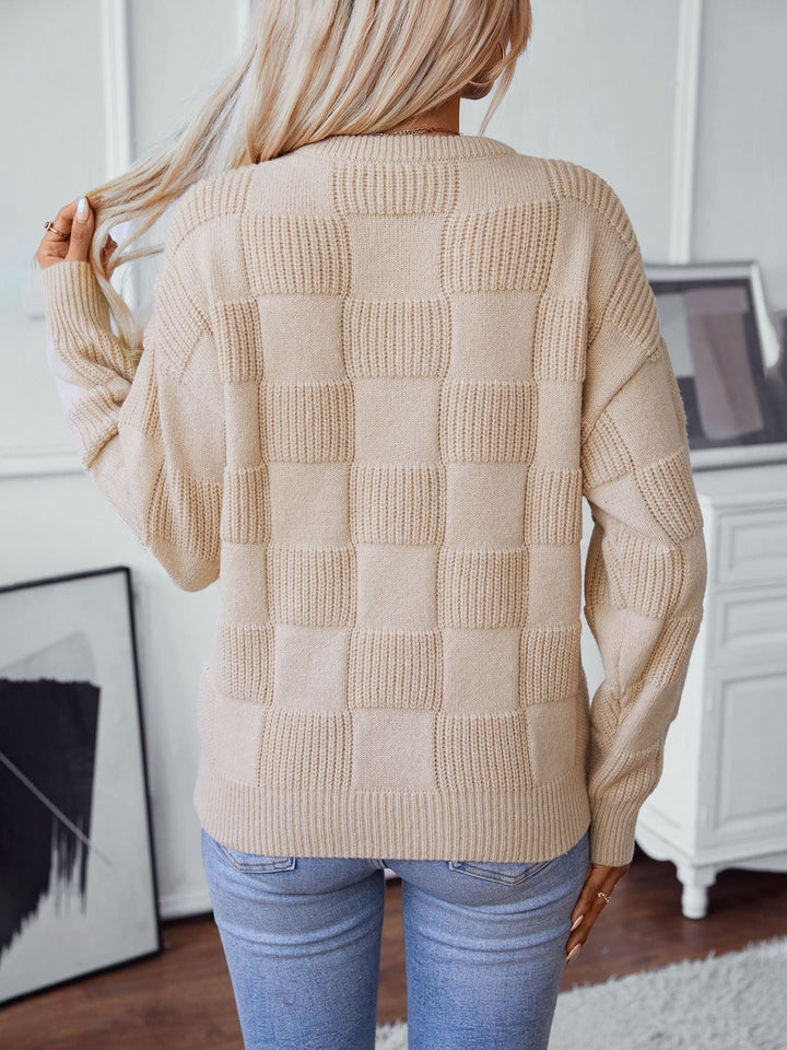 Gebreide pullover met ruitpatroon voor dames