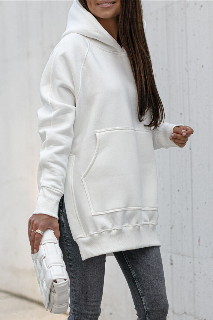 Dames oversized hoodie met zijsplitten