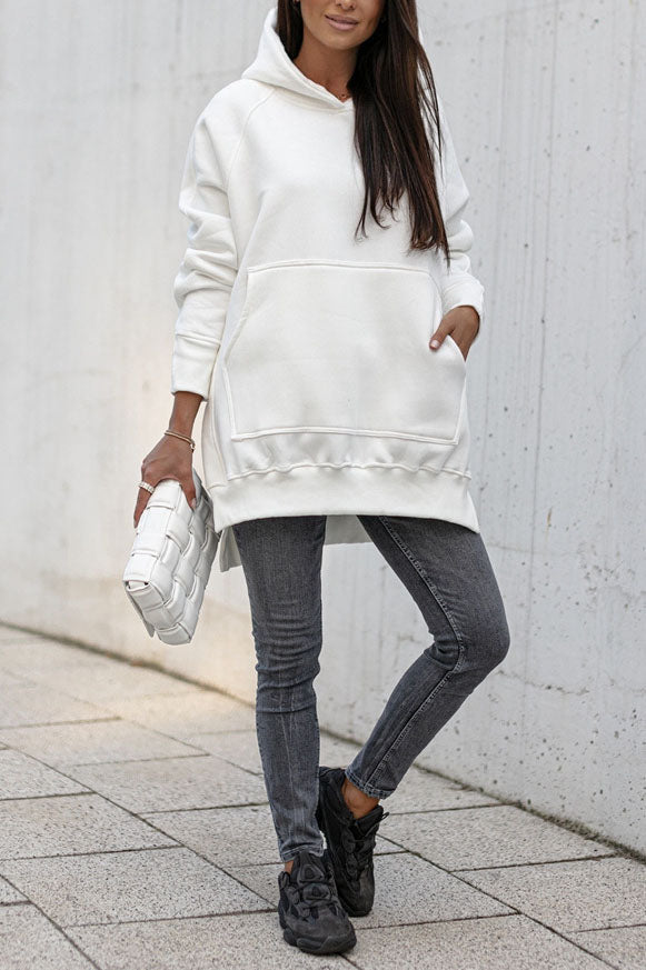 Dames oversized hoodie met zijsplitten