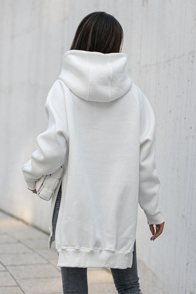 Dames oversized hoodie met zijsplitten