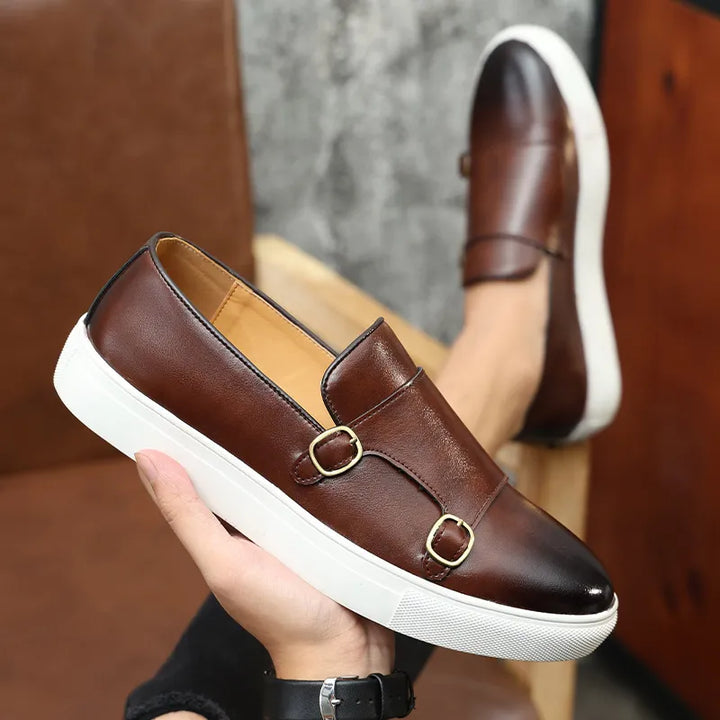 Leren monk strap heren loafers