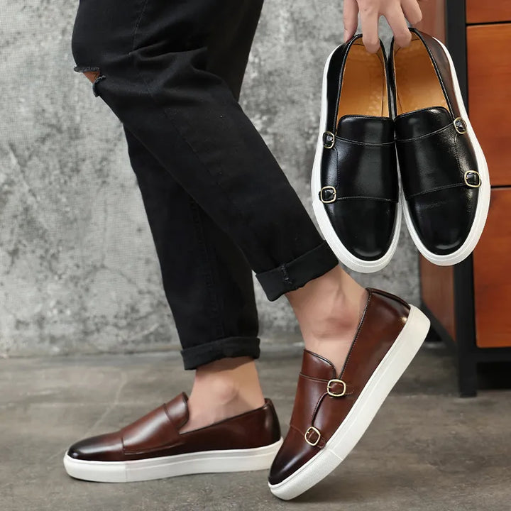 Leren monk strap heren loafers