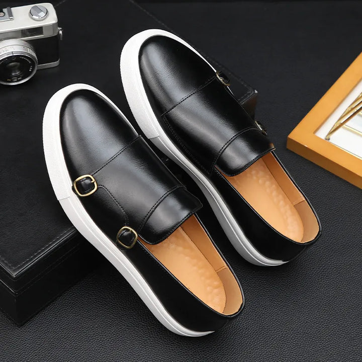 Leren monk strap heren loafers