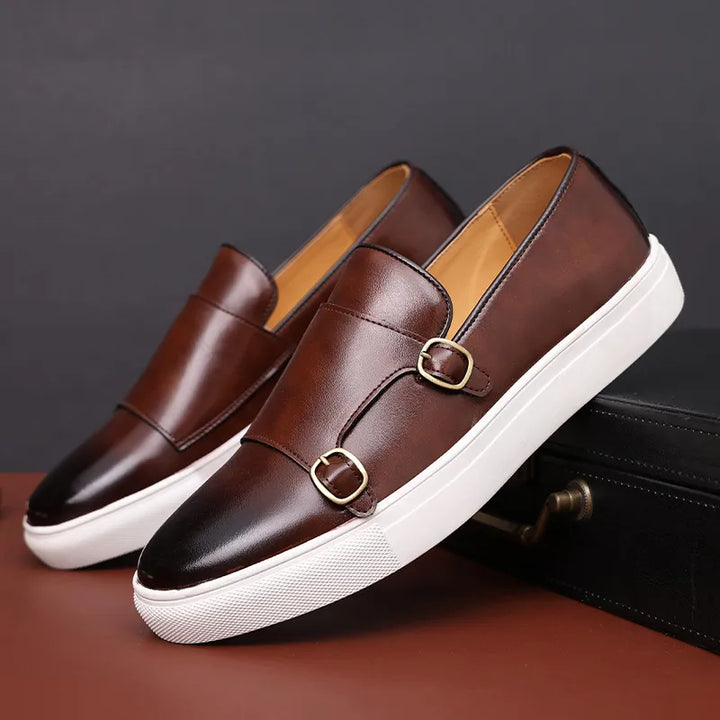 Leren monk strap heren loafers