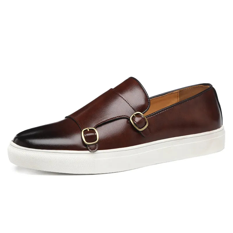 Leren monk strap heren loafers