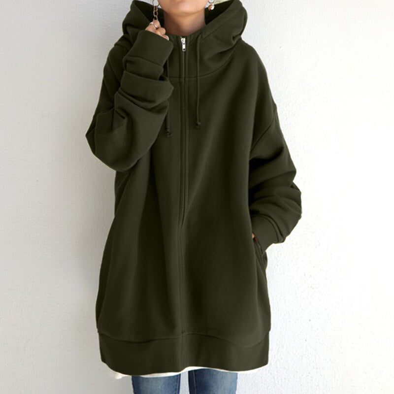 Knusse oversized wintertrui met capuchon voor dames