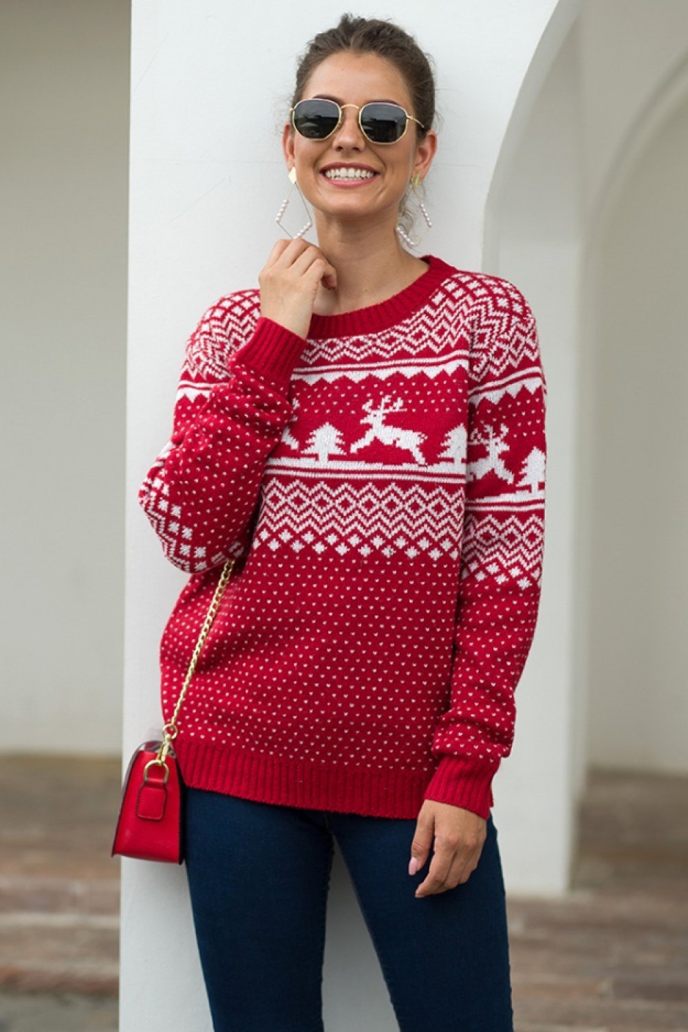 Kerst Sneeuwvlok Pullover voor dames