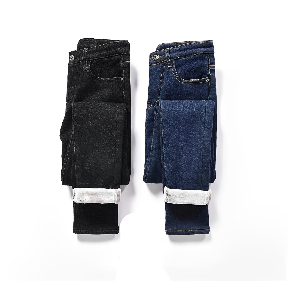 Warme fleece jeans voor dames