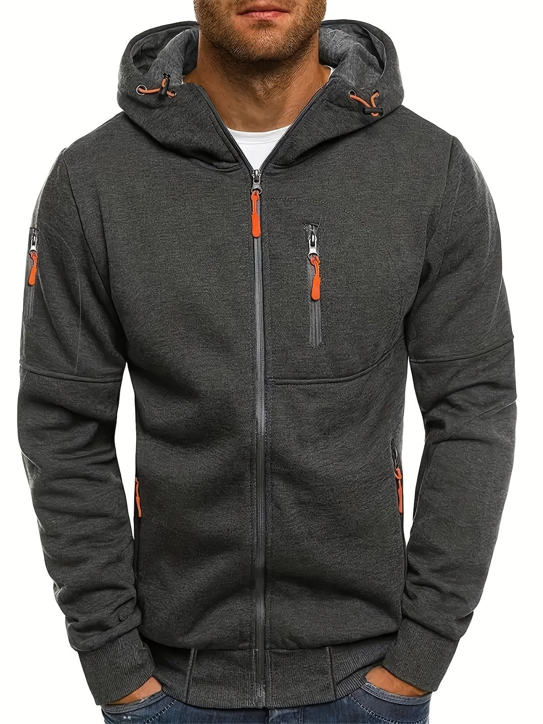 Herenhoodie met rits