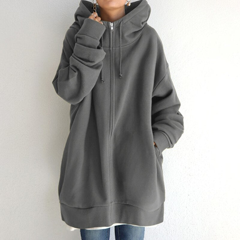 Knusse oversized wintertrui met capuchon voor dames