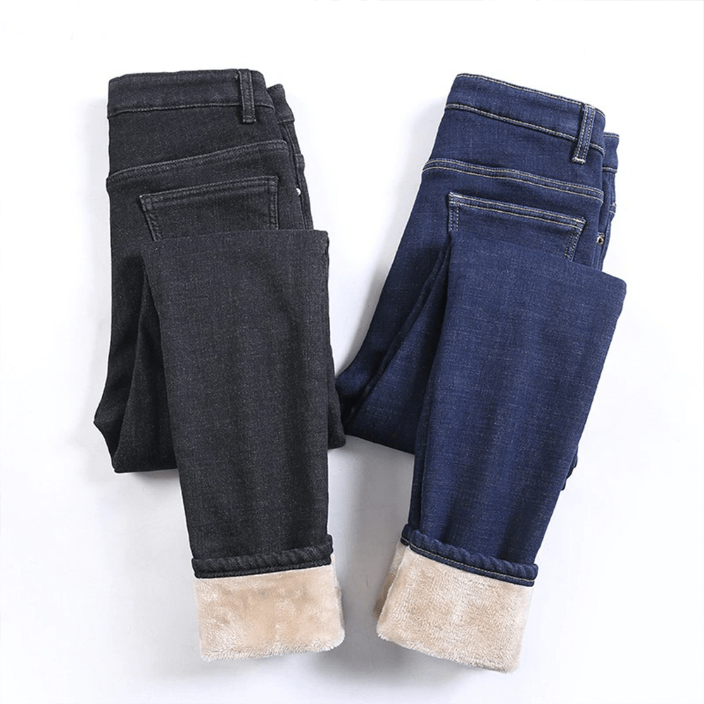 Warme fleece jeans voor dames